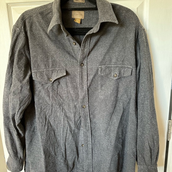 Vintage St. John's Bay - Men’s Size L - Gray Chamois Button Down Shirt - Picture 2 of 6